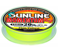 Плетёный шнур  Sunline MOMENTUM 4x4 150m Fluo Yellow #0.8 12lb 5.6kg