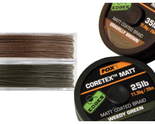 EDGES™ Coretex™ Matt - Weedy Green 25lb - 20m  поводковый материал в оплетке