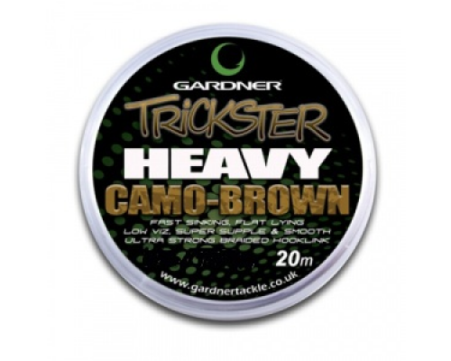 GARDNER  Поводковый материал TRICKSTER HEAVY 25lb 20m CAMO BROWN XTRIH25B